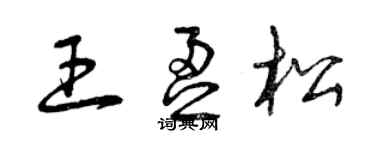 曾慶福王盈松草書個性簽名怎么寫