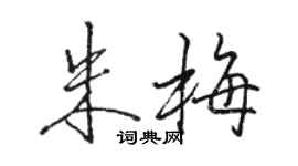 駱恆光朱梅行書個性簽名怎么寫