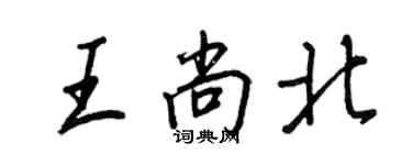 王正良王尚北行書個性簽名怎么寫