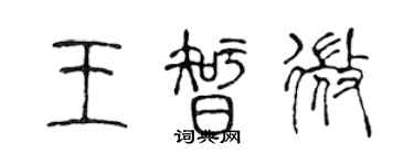 陳聲遠王智微篆書個性簽名怎么寫