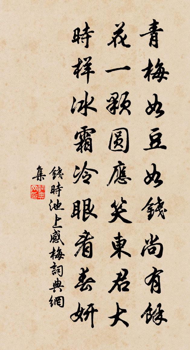 錢時池上感梅書法作品欣賞