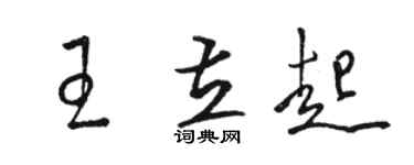 駱恆光王立起草書個性簽名怎么寫