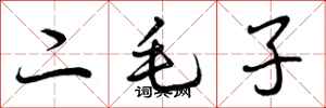 曾慶福二毛子行書怎么寫