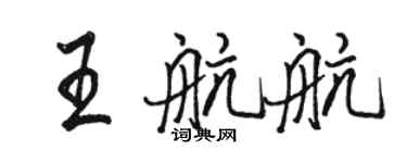 駱恆光王航航行書個性簽名怎么寫