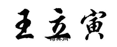 胡問遂王立寅行書個性簽名怎么寫