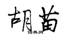 曾慶福胡苗行書個性簽名怎么寫