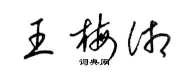 梁錦英王梅湘草書個性簽名怎么寫