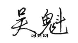 駱恆光吳魁行書個性簽名怎么寫