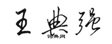 駱恆光王典強行書個性簽名怎么寫