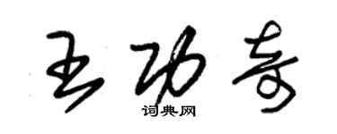 朱錫榮王功奇草書個性簽名怎么寫