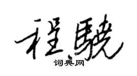 王正良程驍行書個性簽名怎么寫