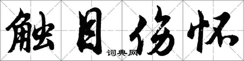 胡問遂觸目傷懷行書怎么寫