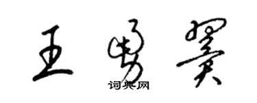 梁錦英王勇翼草書個性簽名怎么寫