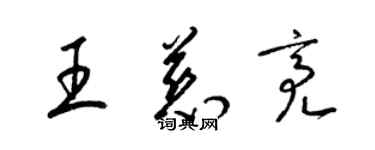 梁錦英王慈亮草書個性簽名怎么寫