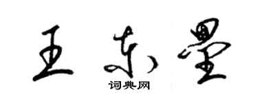 梁錦英王東壘草書個性簽名怎么寫