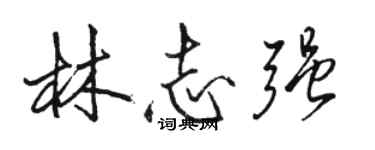 駱恆光林志強行書個性簽名怎么寫