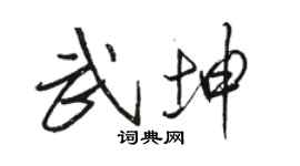 駱恆光武坤行書個性簽名怎么寫