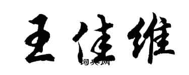 胡問遂王佳維行書個性簽名怎么寫