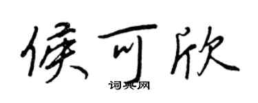 王正良侯可欣行書個性簽名怎么寫
