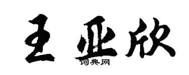 胡問遂王亞欣行書個性簽名怎么寫