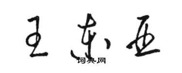 駱恆光王東亞草書個性簽名怎么寫