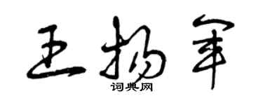 曾慶福王揚軍草書個性簽名怎么寫