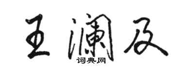 駱恆光王瀾及行書個性簽名怎么寫