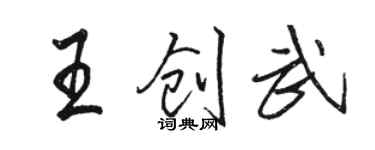 駱恆光王創武行書個性簽名怎么寫
