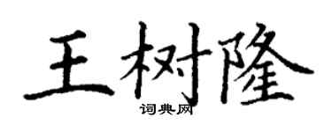 丁謙王樹隆楷書個性簽名怎么寫
