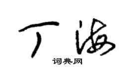 朱錫榮丁海草書個性簽名怎么寫