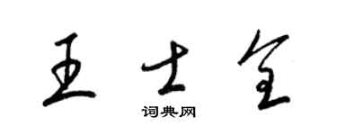 梁錦英王士全草書個性簽名怎么寫