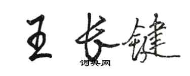 駱恆光王長鍵行書個性簽名怎么寫