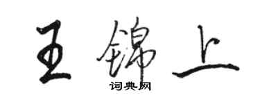 駱恆光王錦上行書個性簽名怎么寫