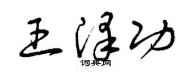 曾慶福王澤功草書個性簽名怎么寫