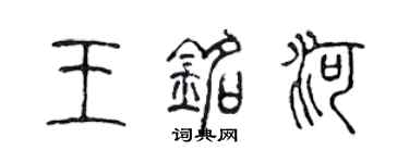 陳聲遠王銘河篆書個性簽名怎么寫