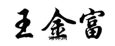 胡問遂王金富行書個性簽名怎么寫