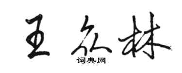駱恆光王眾林行書個性簽名怎么寫
