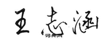 駱恆光王志涵行書個性簽名怎么寫