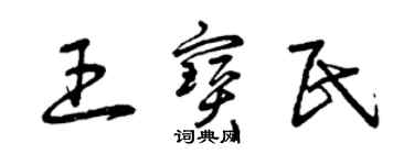 曾慶福王寶民草書個性簽名怎么寫