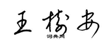 梁錦英王樹安草書個性簽名怎么寫