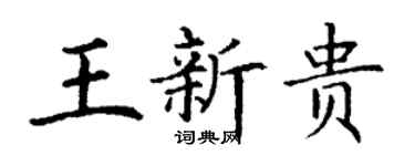 丁謙王新貴楷書個性簽名怎么寫