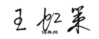 駱恆光王虹策草書個性簽名怎么寫