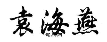 胡問遂袁海燕行書個性簽名怎么寫