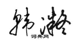 駱恆光韓凝草書個性簽名怎么寫