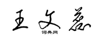 梁錦英王文蕊草書個性簽名怎么寫