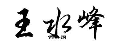 胡問遂王水峰行書個性簽名怎么寫