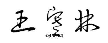 曾慶福王寒林草書個性簽名怎么寫