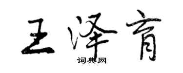 曾慶福王澤育行書個性簽名怎么寫