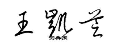 梁錦英王凱芝草書個性簽名怎么寫