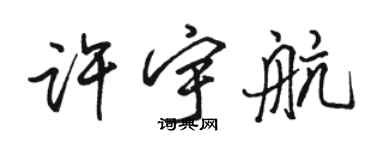 駱恆光許宇航行書個性簽名怎么寫